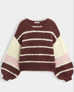 NINA Burgundy Stripe Sweater