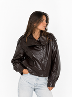 LIV Chocolate Brown Leren Jas