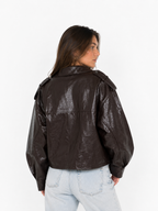 LIV Chocolate Brown Leren Jas
