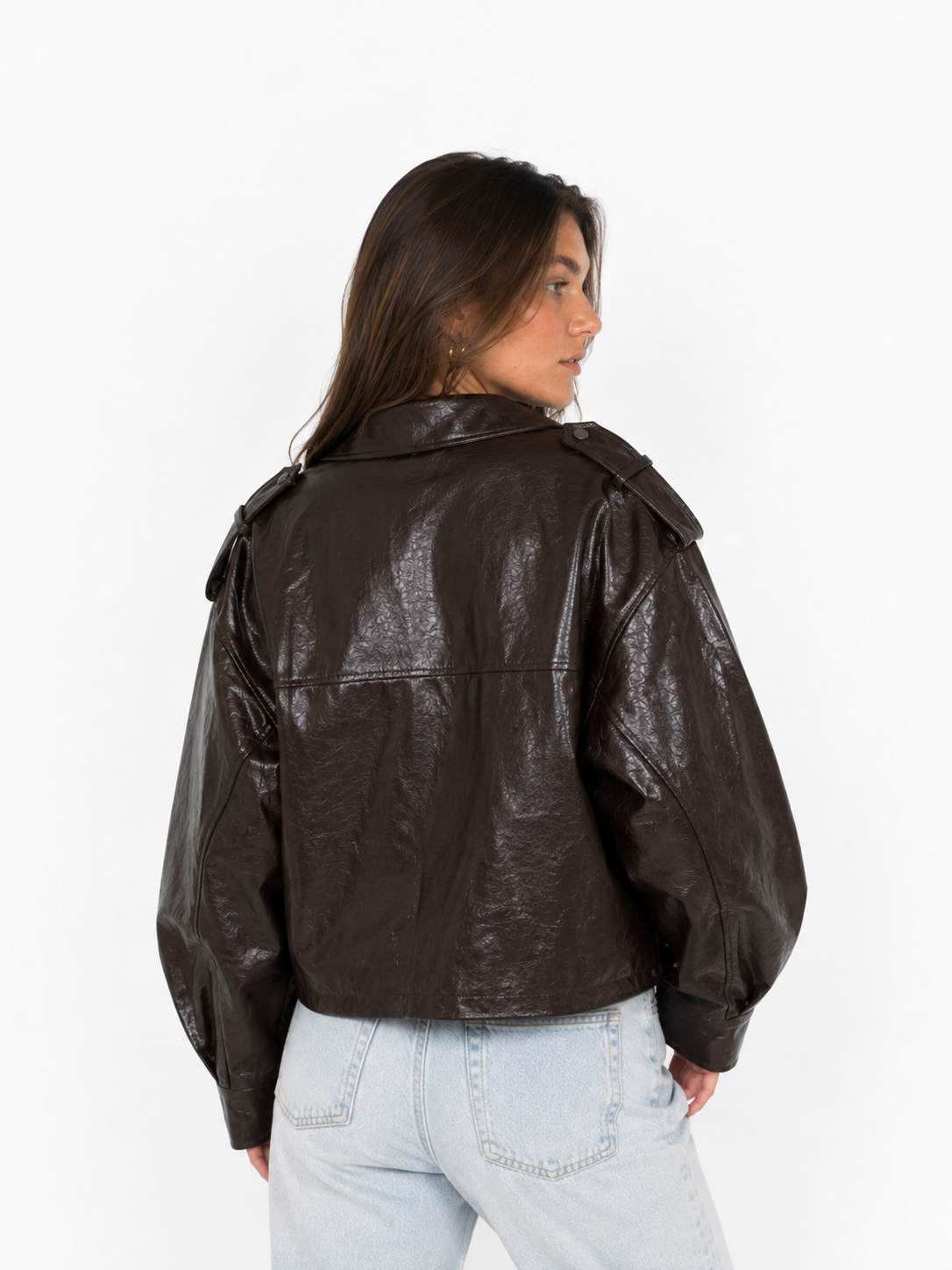 LIV Chocolate Brown Leren Jas