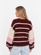 NINA Burgundy Stripe Sweater