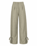 Groene Pantalon met Strikdetails