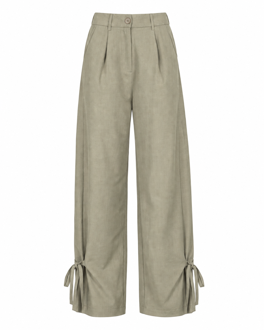 Groene Pantalon met Strikdetails