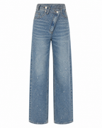 Wide Leg Glitter Jeans