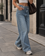 Wide Leg Glitter Jeans