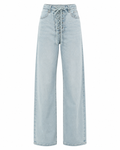 Wide Leg Denim Jeans met Strikdetail