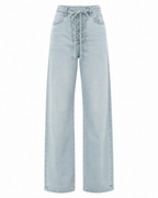 Wide Leg Denim Jeans met Strikdetail