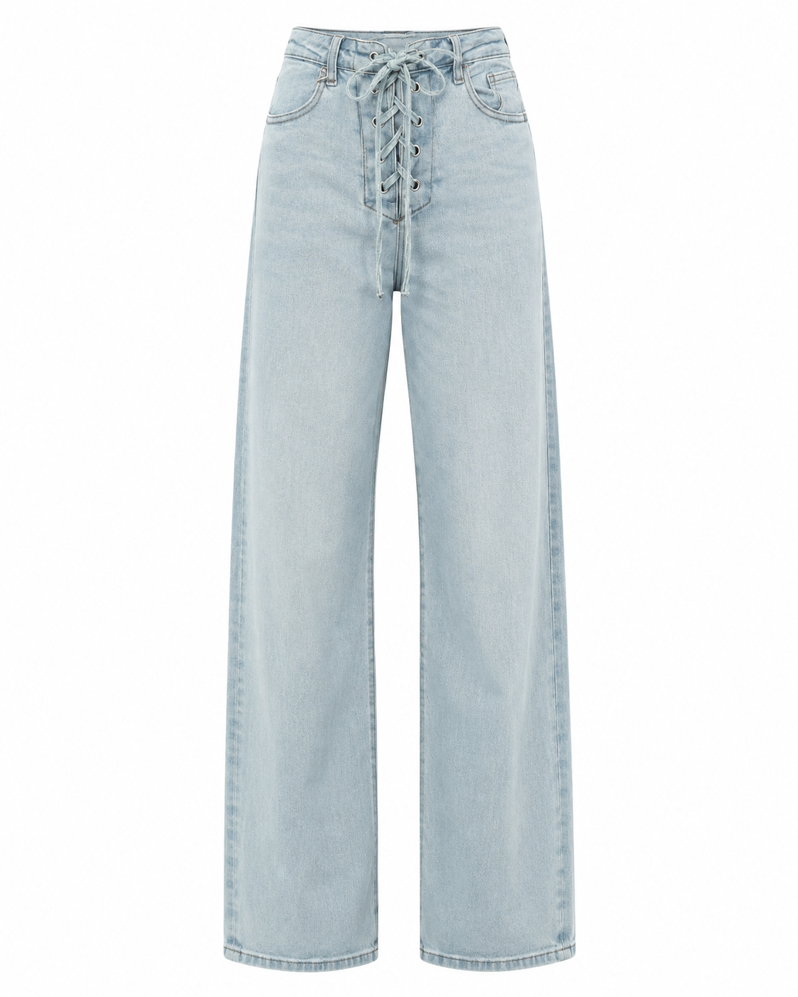 Wide Leg Denim Jeans met Strikdetail