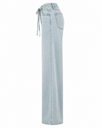 Wide Leg Denim Jeans met Strikdetail