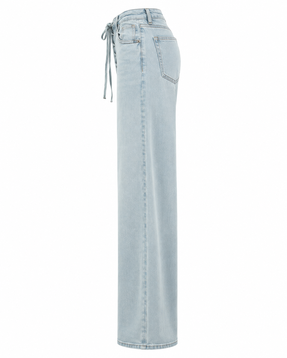 Wide Leg Denim Jeans met Strikdetail