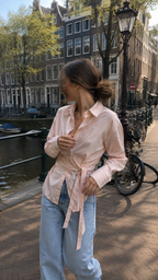 Roze Blouse met Strikdetail