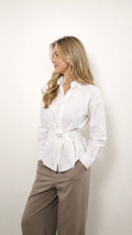 Witte Blouse met Strikdetail