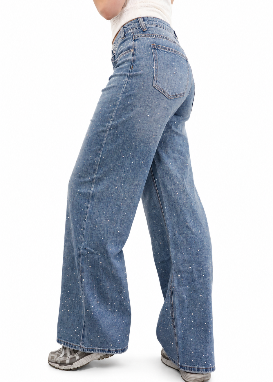Wide Leg Glitter Jeans
