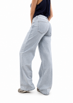 Wide Leg Denim Jeans met Strikdetail