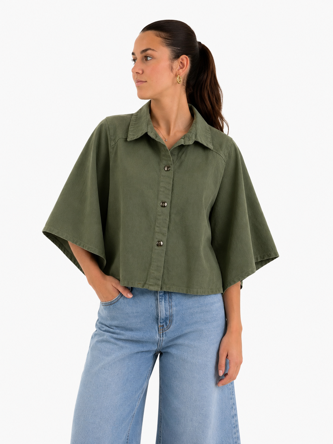 Denim Top Olivia Groen
