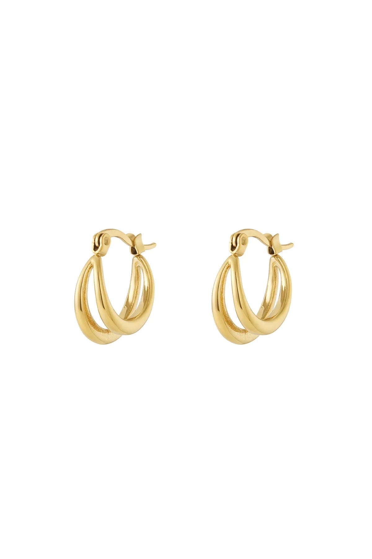 Double Hoop Oorbellen Goud