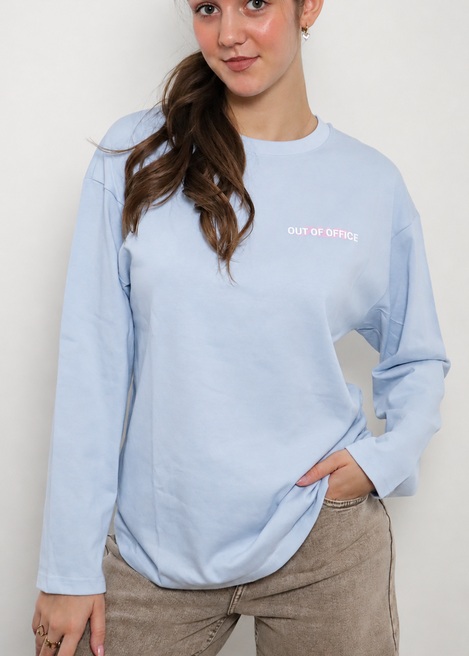 Out of Office Longsleeve Blauw