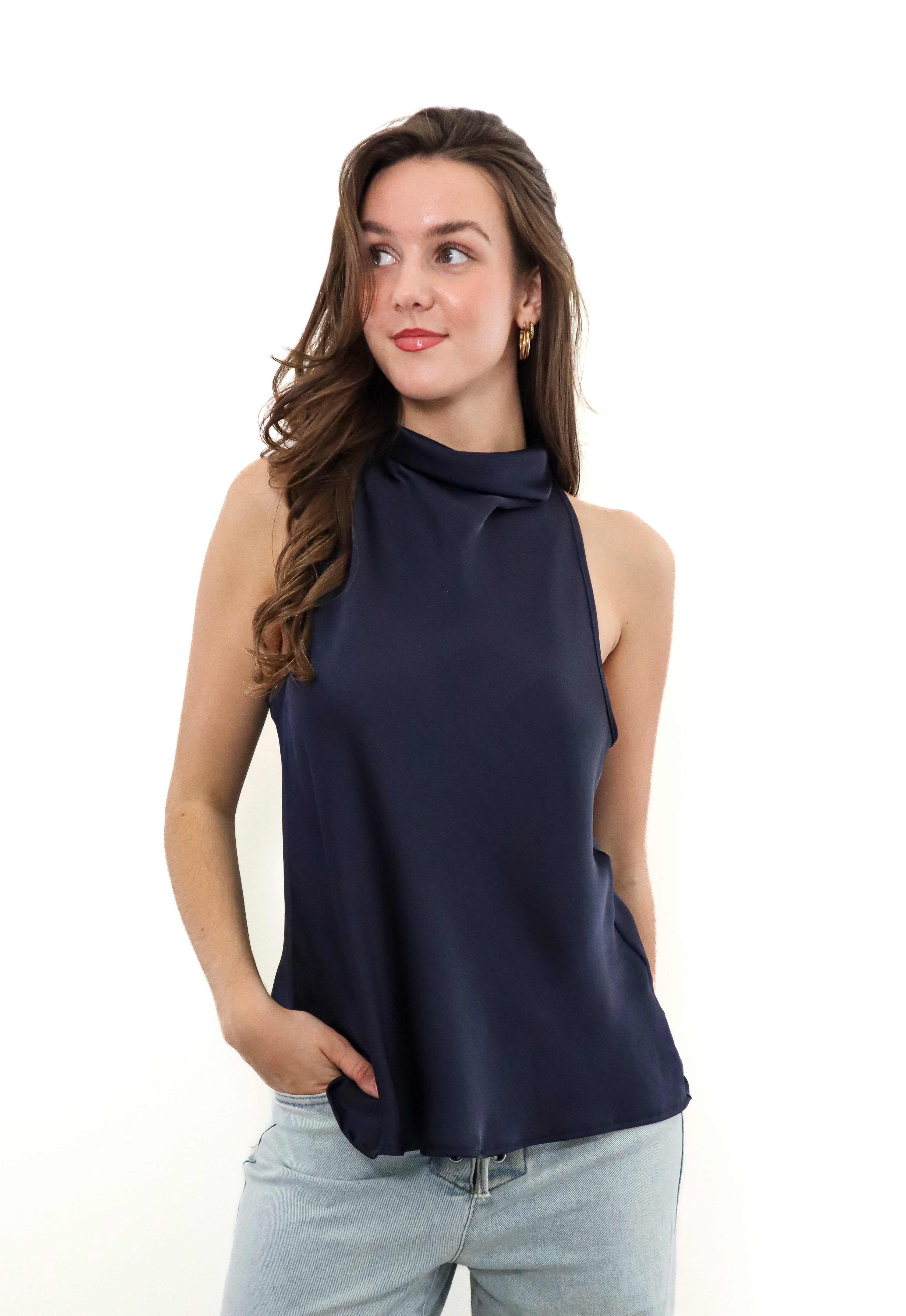Halter Top Donkerblauw