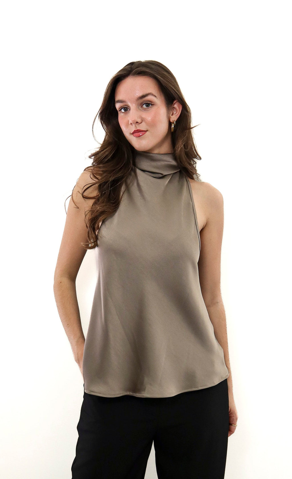 Halter Top Donkertaupe