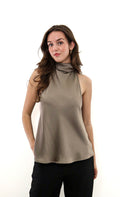 Halter Top Donkertaupe