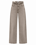 Taupe Washed Barrel Jeans