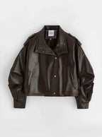 LIV Chocolate Brown Leren Jas